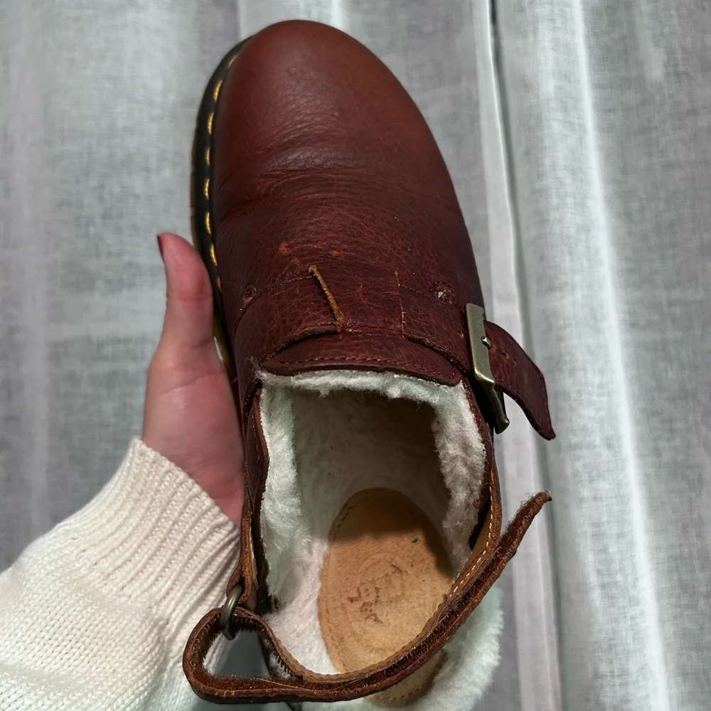 Dr. Martens Jorge II FL White Fur Lined Clogs - Picture 6 of 9